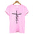 Christian T Shirt Women Short Sleeve Crew Neck Funny T Shirt Faith Loose Fit Summer Tops Casual Jesus Clothing Brand