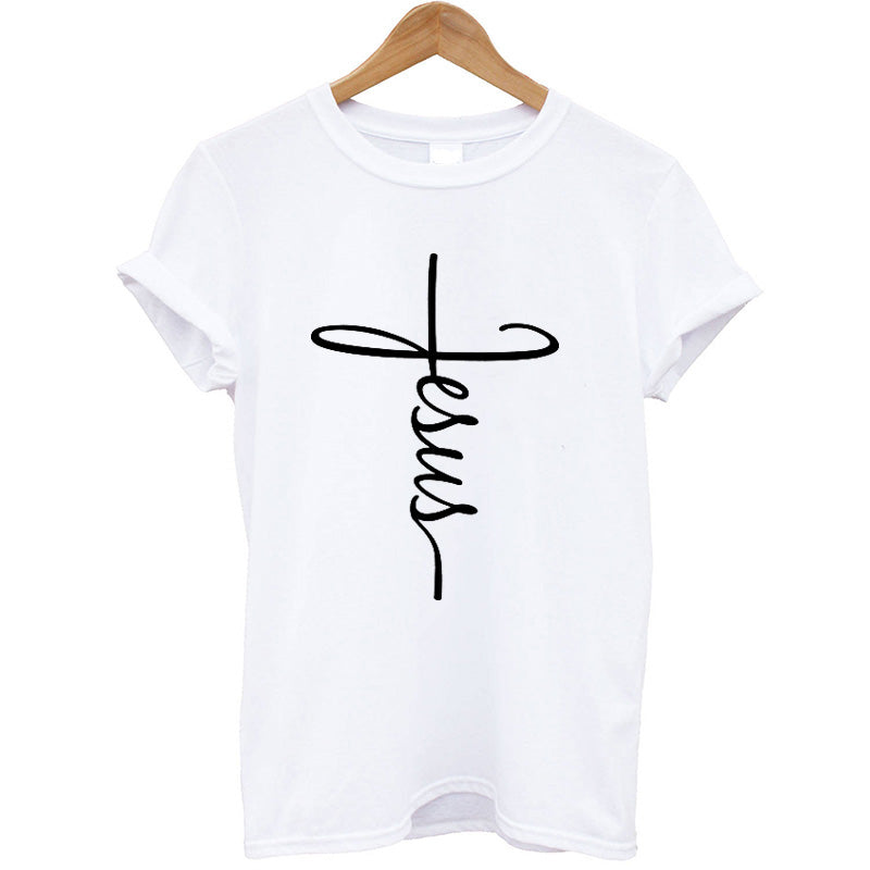Christian T Shirt Women Short Sleeve Crew Neck Funny T Shirt Faith Loose Fit Summer Tops Casual Jesus Clothing Brand