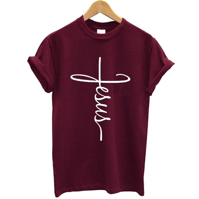 Christian T Shirt Women Short Sleeve Crew Neck Funny T Shirt Faith Loose Fit Summer Tops Casual Jesus Clothing Brand