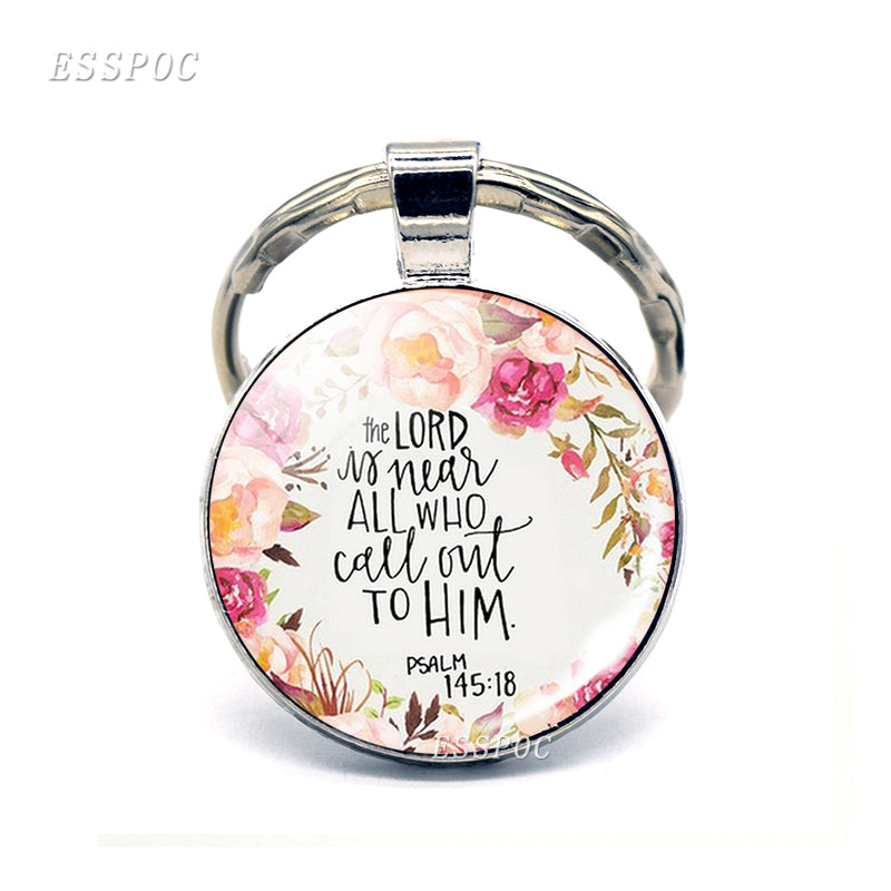 God Is Within Her. She Will Not Fall (psalm 46:5) Bible Quote Faith Keychain Keyring Bible Verse key chain Christian Party Gift