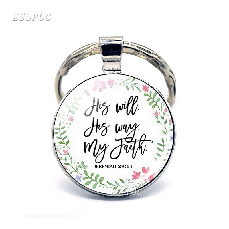 God Is Within Her. She Will Not Fall (psalm 46:5) Bible Quote Faith Keychain Keyring Bible Verse key chain Christian Party Gift