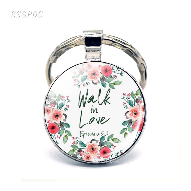 God Is Within Her. She Will Not Fall (psalm 46:5) Bible Quote Faith Keychain Keyring Bible Verse key chain Christian Party Gift