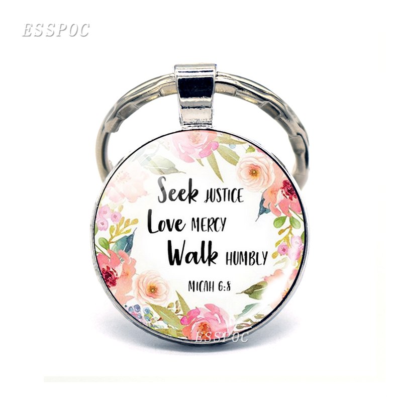 God Is Within Her. She Will Not Fall (psalm 46:5) Bible Quote Faith Keychain Keyring Bible Verse key chain Christian Party Gift