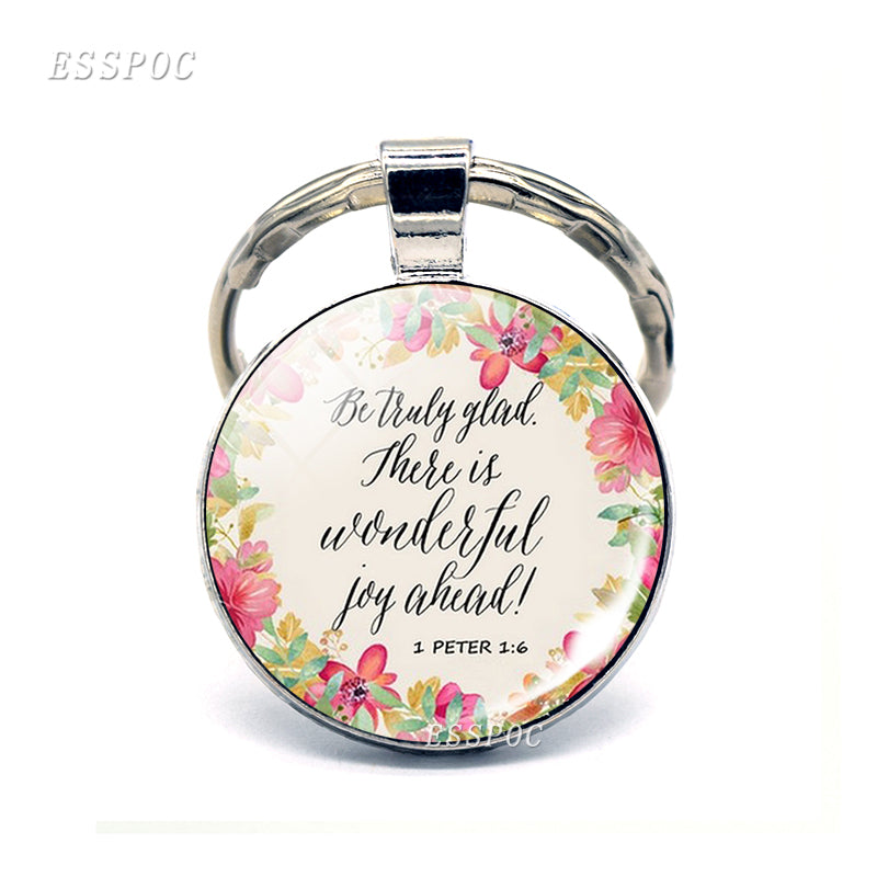 God Is Within Her. She Will Not Fall (psalm 46:5) Bible Quote Faith Keychain Keyring Bible Verse key chain Christian Party Gift