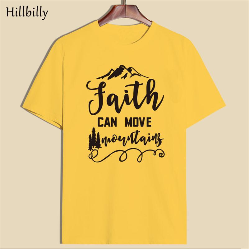 Hillbilly Faith Can More Mountains Casual Women Short Sleeve O Neck Grey T Shirts Loose Plus Size Xs-2xl T-shirts for Women Tees