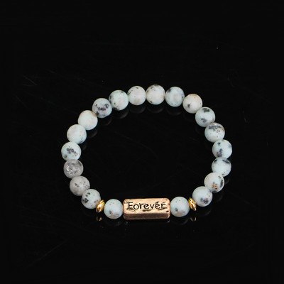 Women Men Letter Bracelets Vintage Natural Stones Beaded Bracelet Punk Inspirational Forever Faith Bracelets Handmade Jewelry