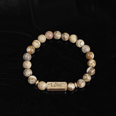 Women Men Letter Bracelets Vintage Natural Stones Beaded Bracelet Punk Inspirational Forever Faith Bracelets Handmade Jewelry