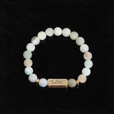 Women Men Letter Bracelets Vintage Natural Stones Beaded Bracelet Punk Inspirational Forever Faith Bracelets Handmade Jewelry
