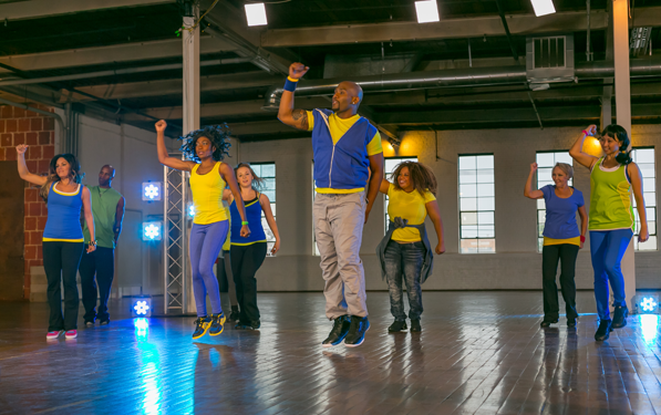 Easy to follow, low-impact exercise moves from the Genesis Workout on the Shazzy Fitness dance fitness DVD video starring Vera Musgrove, In the Beginning, including seniors exercising