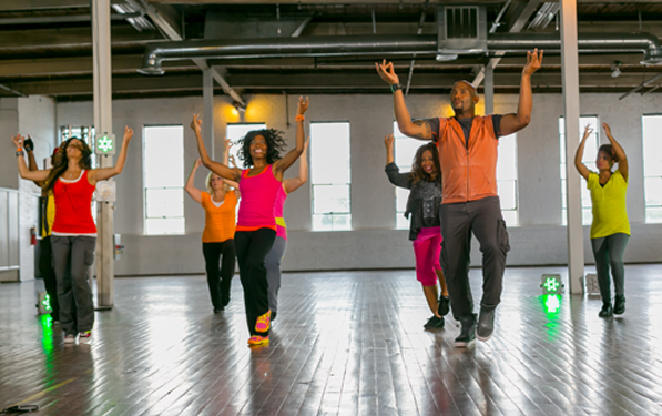 Bollywood style dance moves from Christian fitness workout video, starring Vera Musgrove, Apollo Levine and Leslie Alison from Shazzy Fitness